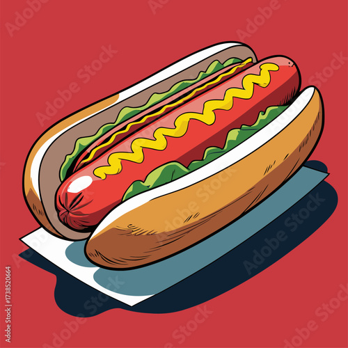 delicious hotdog illustration