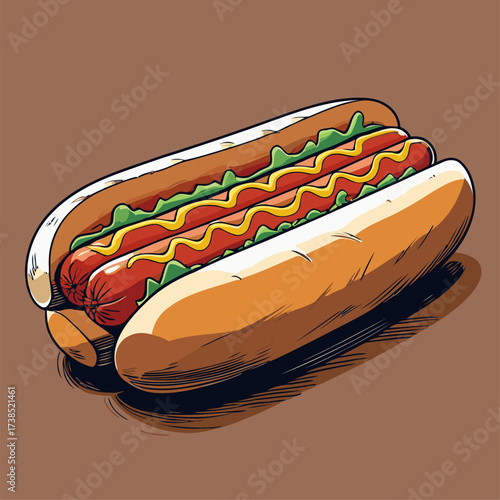 delicious hotdog illustration
