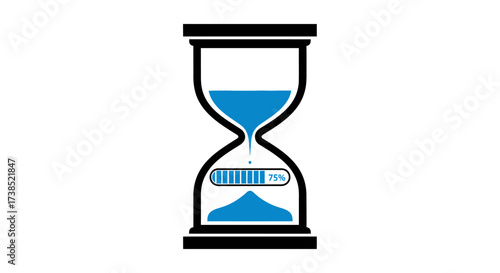 Hourglass with a loading bar, symbolizing time management and progress completion