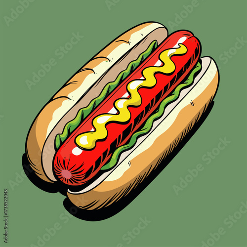 delicious hotdog illustration