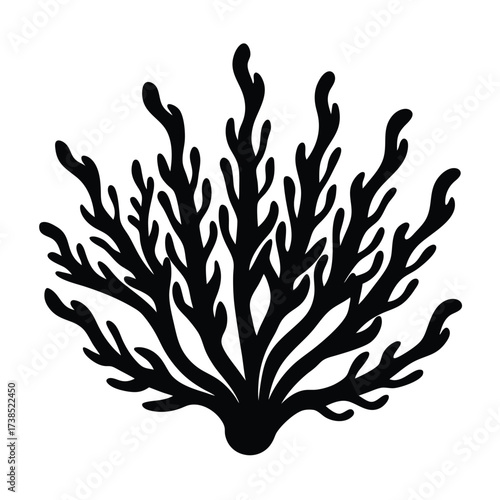 flat illustration of red seaweed on white background