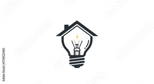 Innovative home electricity logo design concept showcasing energy efficiency and modern household