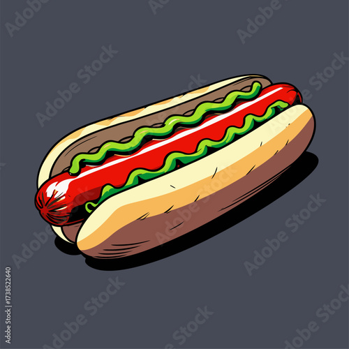 delicious hotdog illustration