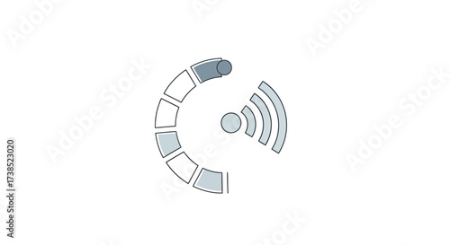 Animated Wireless Internet Signal Indicator Symbol Displaying Connection Progress