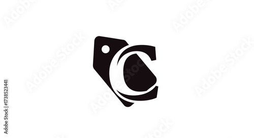 Elegant letter C logo with a price tag icon for brand identity creation
