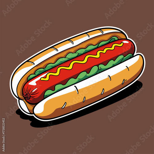 delicious hotdog illustration