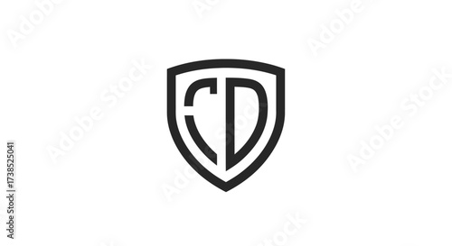 Free Download Elegant shield logo featuring the intertwined letters CD in a minimalist design style - GFXLoad