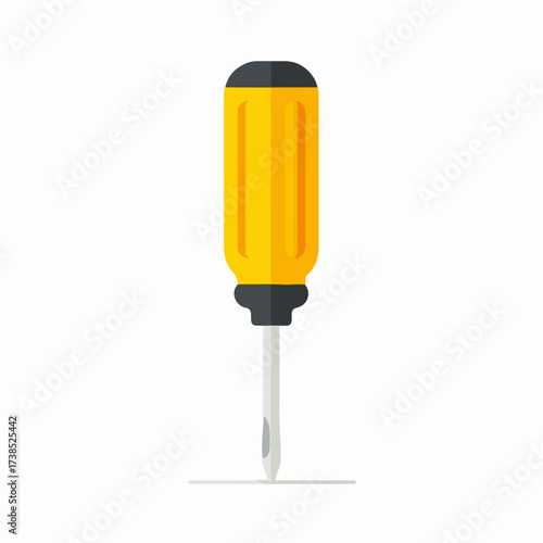 Minimal Screwdriver Icon in Geometric Style