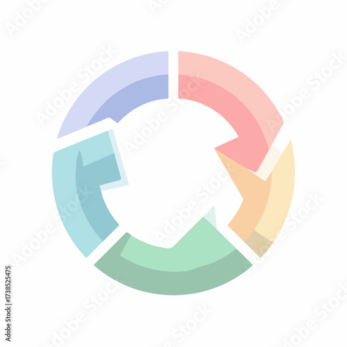 Minimalist Refresh Icon in Soft Pastel Colors