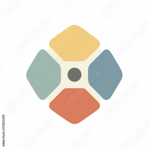 Minimalistic Rewind Icon in Geometric Style