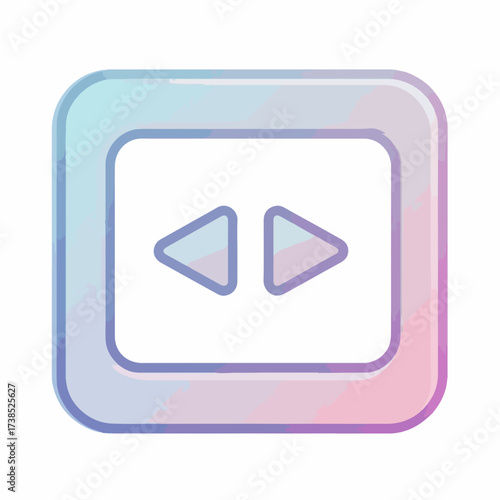 Rewind Glyph Flat Icon in Pastel