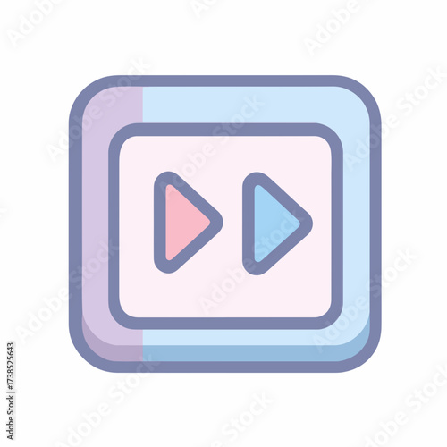 Rewind Glyph in Pastel Colors