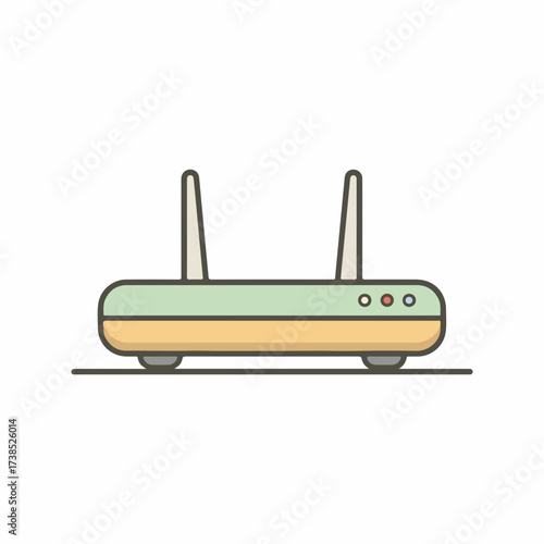 Modern Router Flat Icon in Muted Colors