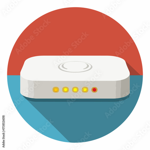 Modern Router Icon in High Contrast
