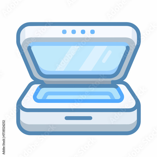 Minimalistic Scanner Icon Design in Two Colors