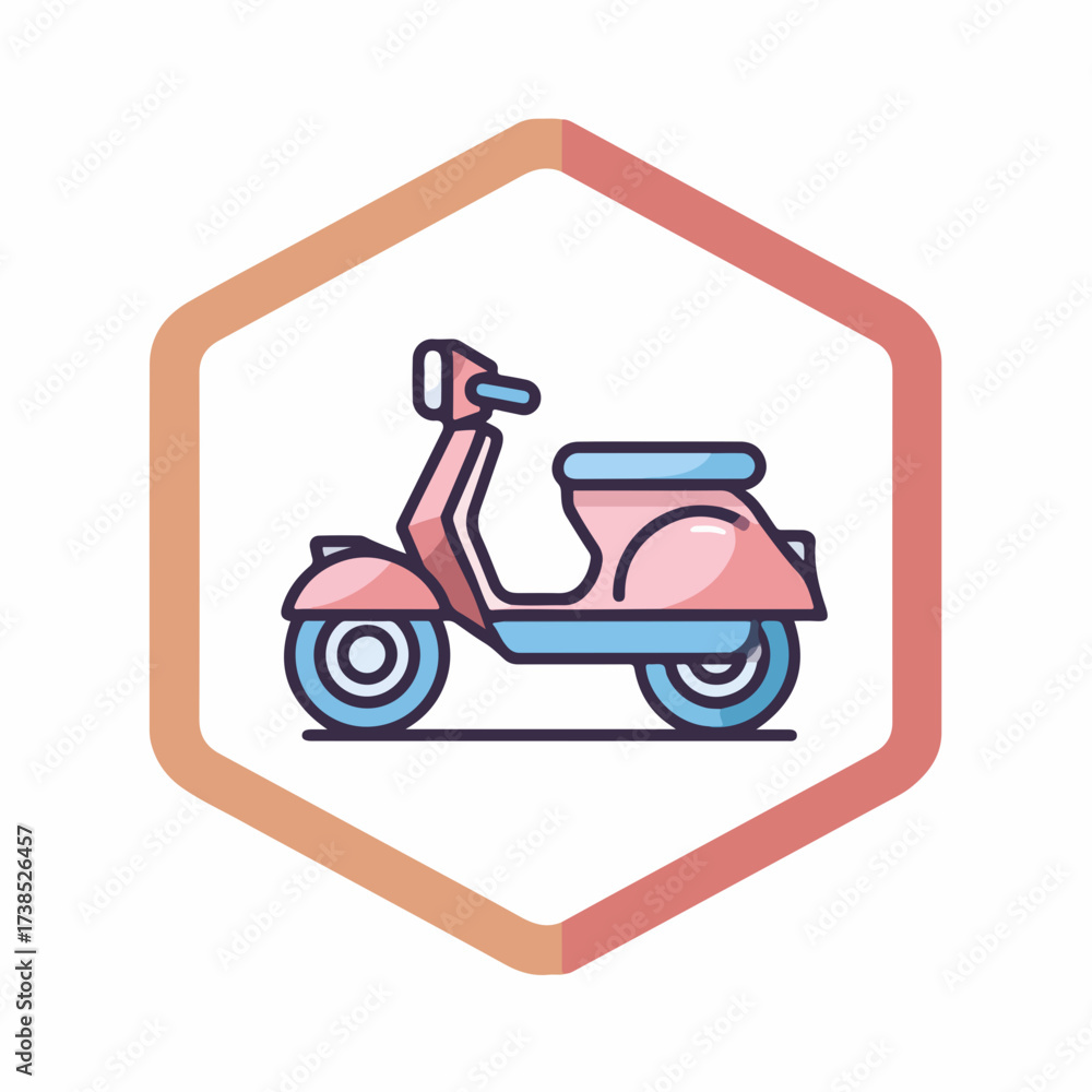 Obraz premium Modern Linear Scooter Icon Design