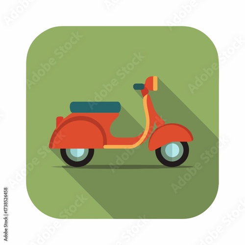 Minimalistic Scooter Icon in High Contrast