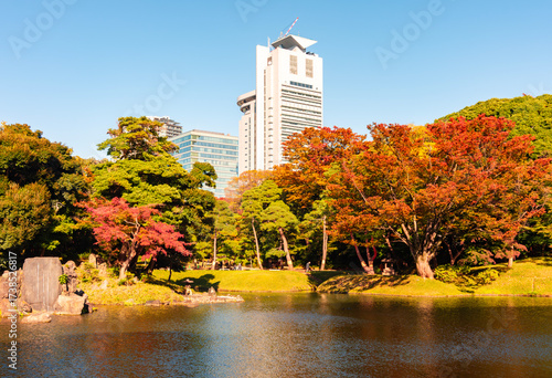 Canvas Print Koishikawa Korakuen garden in autumn, Tokyo, Japan