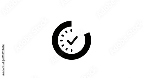 Clock icon vector illustration representing time management and completion on schedule