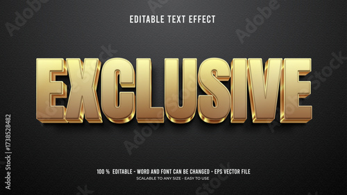 exclusive editable text effecr 3d vector