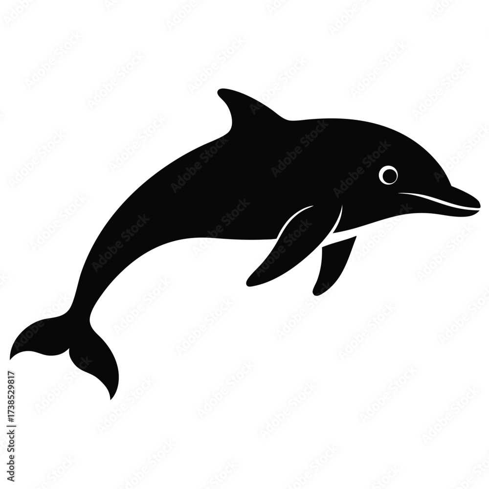 Fototapeta premium minimal flat color dolphin pod illustration