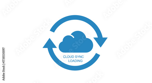 Cloud synchronization and data transfer icon illustration symbolizing data processing and