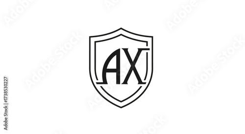 Free Download Elegant AX monogram logo inside a shield shape ideal for company branding design - GFXLoad