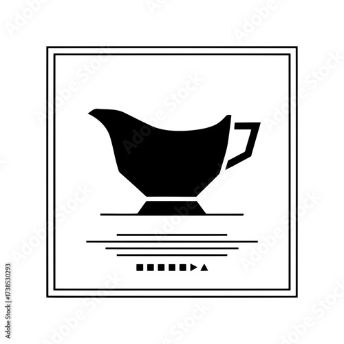 Vector art of black silhouette of a gravy boat on a