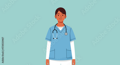 A healthcare worker in uniform, ready to provide medical assistance and support patients in need