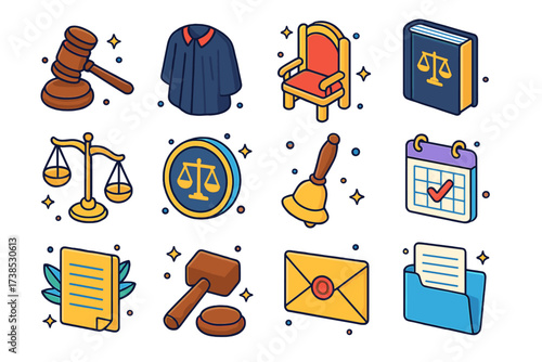 Colorful Judicial Icons.