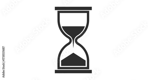 Stylized Hourglass Icon Representing Time Management Deadline and Urgency concept