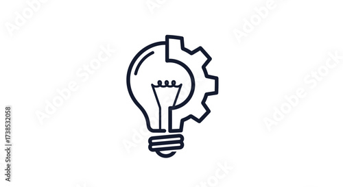 Abstract light bulb and gear combination signifying innovation and progress