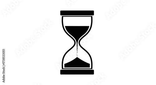 Black Hourglass Silhouette Depicting Passing Time and Deadlines in Graphic Design