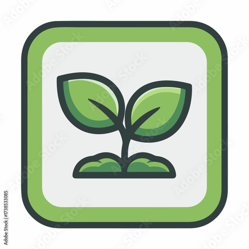 Minimalistic Seedling Growth Icon Design