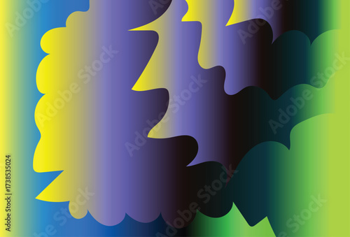 Abstract gradient puzzle shapes with vibrant color transitions for digital art backgrounds vector
