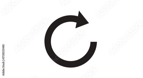 Stylized Circular Arrow Symbol Isolated on White Background for Modern Design Use