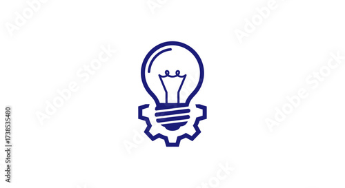 Icon representing innovative mechanical engineering solutions and bright ideas concept
