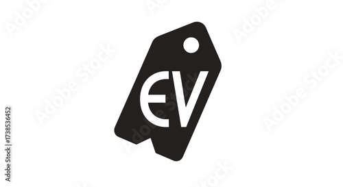 Minimalist icon of an EV charging tag, highlighting the electric vehicle industry growth and