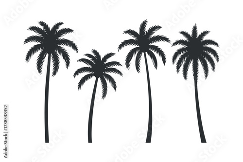 Palm Tree Silhouette on Checkered Background
