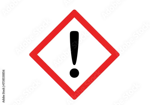 Exclamation mark hazard symbol isolated on transparent background