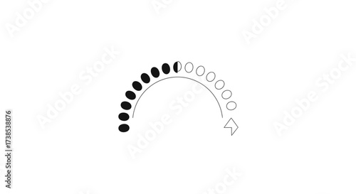 Illustration depicting the phases of the moon in a minimalistic style and simple design