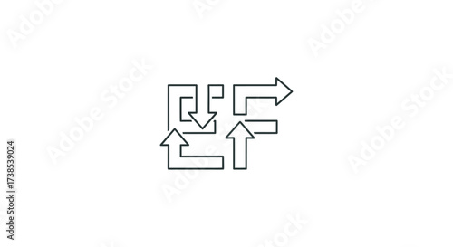 Directional flow: Diverse arrows pointing in multiple directions creating a visual guide