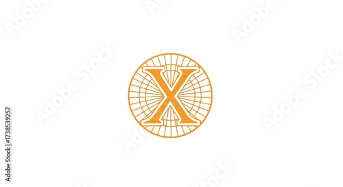 Elegant circular logo with letter X design for luxury brand or corporate identity showcase
