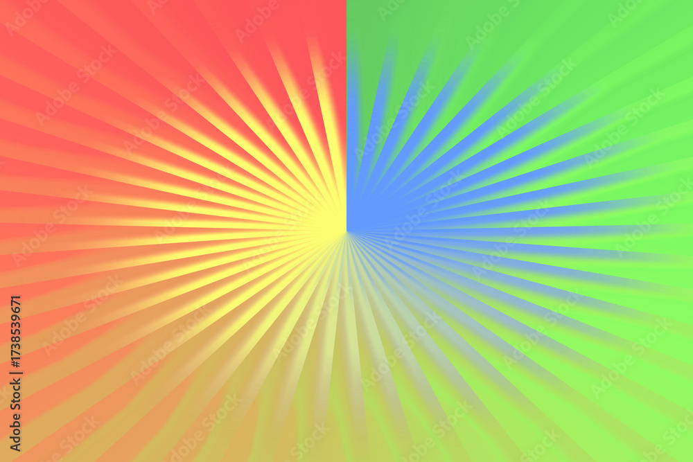 Obraz premium Vibrant Radial Gradient Background with Contrasting Colors Abstract Design for Modern Graphics and Presentations Showcasing Two Halves