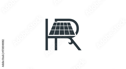 Elegant solar panel HR logo design concept for green energy companies and sustainable technology
