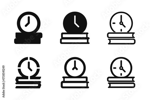 Group Study Logos. A student engaging in a group study session to prepare for a test. Set Logo of A student engaging in a group study session to prepare for a