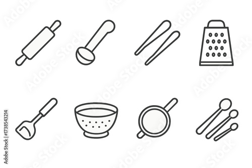 Global Kebab Icons. Outline icon set of kebab types worldwide: Turkish doner, Greek gyro, Middle Eastern shish, Indian seekh, Persian koobideh, Mexican al