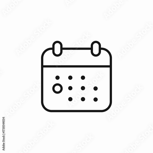 calendar with dots icon sign vector