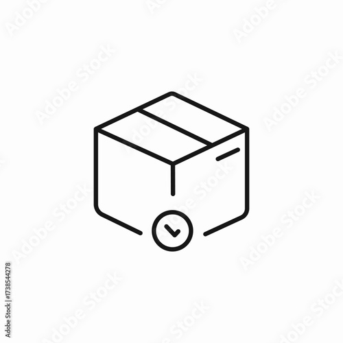 cardboard box checked icon sign vector
