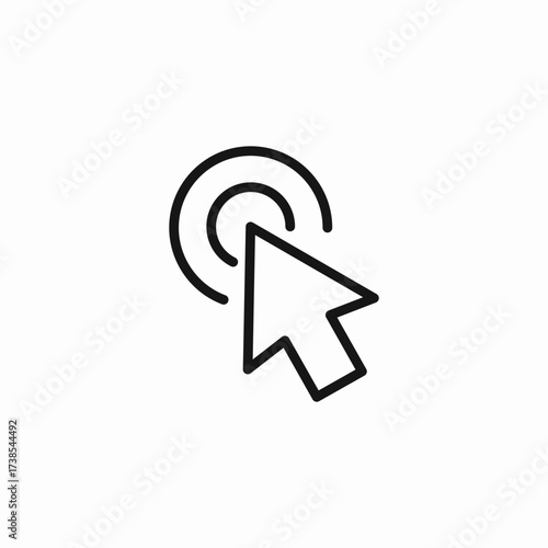 cursor clicking target icon sign vector